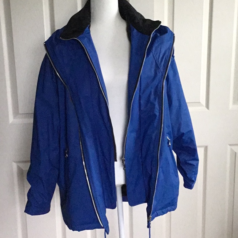 Rain Jacket Waterproof Gorpcore Blue Raincoat Size M - Picture 9 of 12